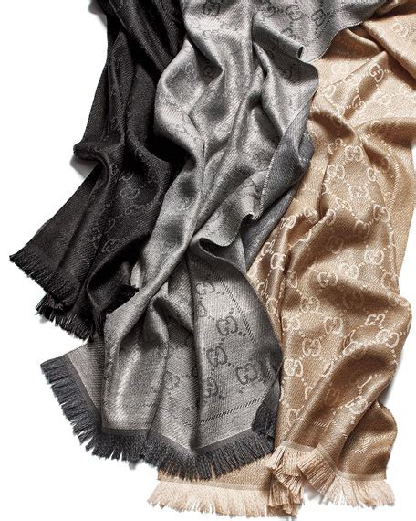 gucci silver scarf|gucci scarf buy online.